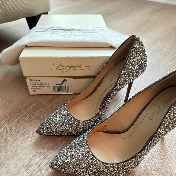 Vince camuto grey sequins heels - Picture 1 of 12